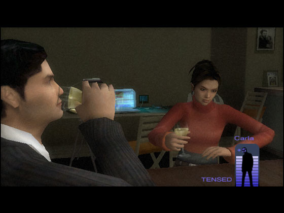 Wine improves Carla's mental health in Indigo Prophecy