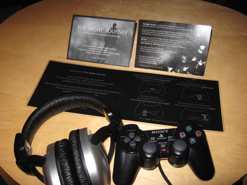 The Night Journey's controller and headphones, as installed at SIGGRAPH 2007